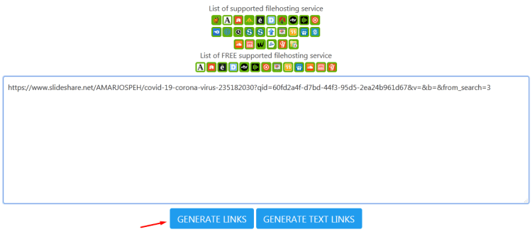 Generate Links Slideshare