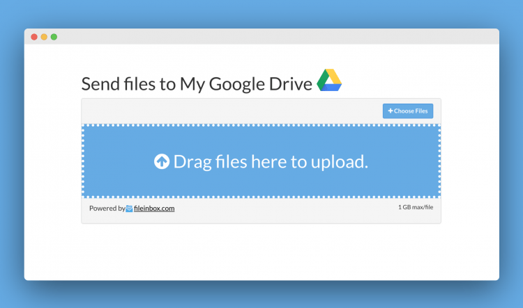 Upload File Drag and Drop GDrive