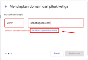 Mengarahkan Domain ke Google Sites